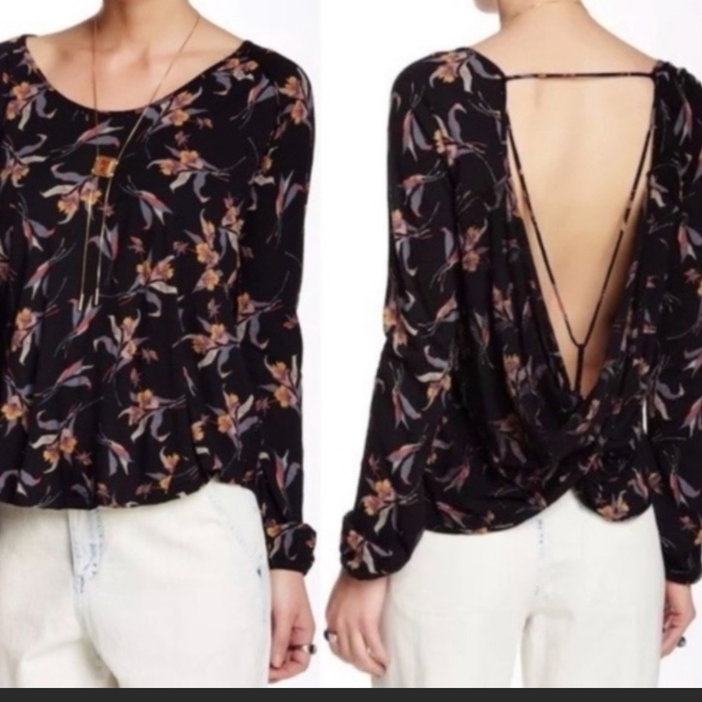 Free People Floral Top Size Small - Picture 2 of 9